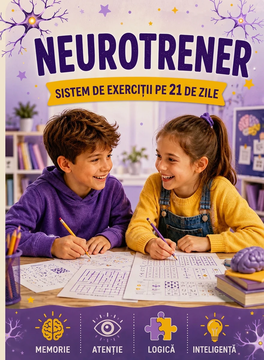 NeuroTrener — caiet de lucru pentru copii de 4–12 ani